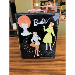 1965  Mattel Barbie Doll Carrying Trunk (Black) - NO HANDLE
